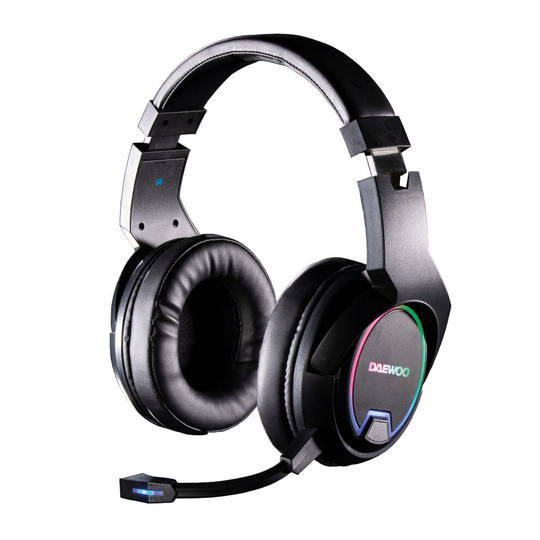 Daewoo Bluetooth Wireless Gaming Headset 7.1 Surround Sound RGB LED PS4 PS5 PC Xbox