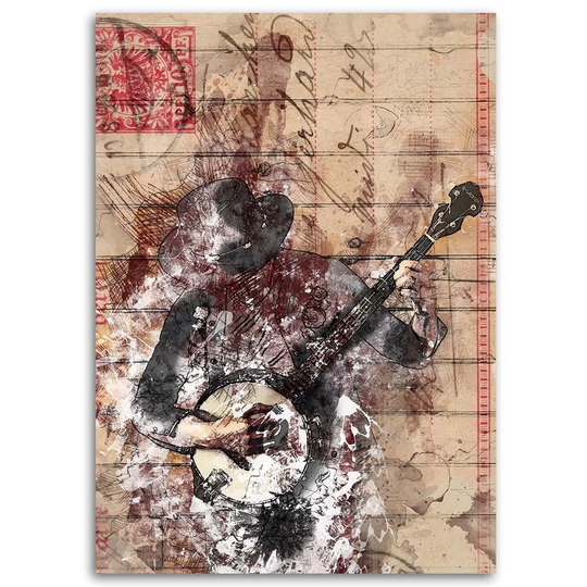 Canvas Print Vintage Pastel Music