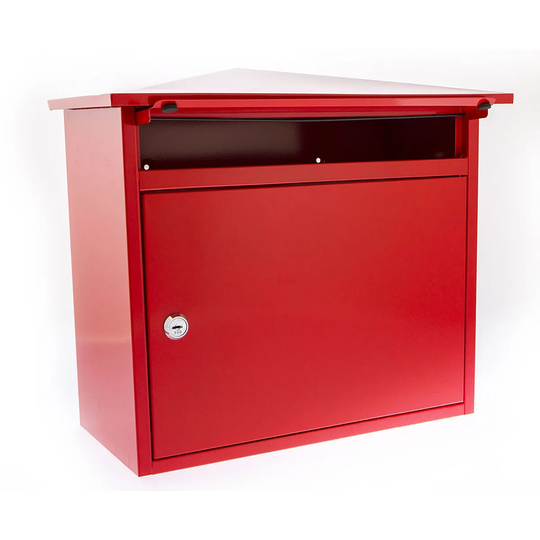 Burg-Wachter Mersey Galvanised Steel Post Box - Red