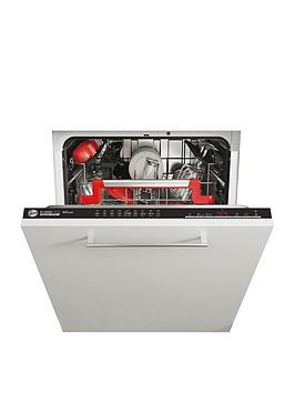 Hoover Hi6X0Dofb 60Cm Wide Fullsize Integrated Dishwasher - 16-Place Settings, Black Control Panel
