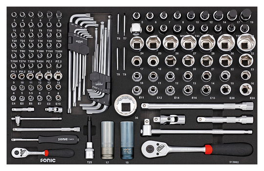 Sonic Bit Socket Set 1/4" & 1/2", 138 Piece 313802