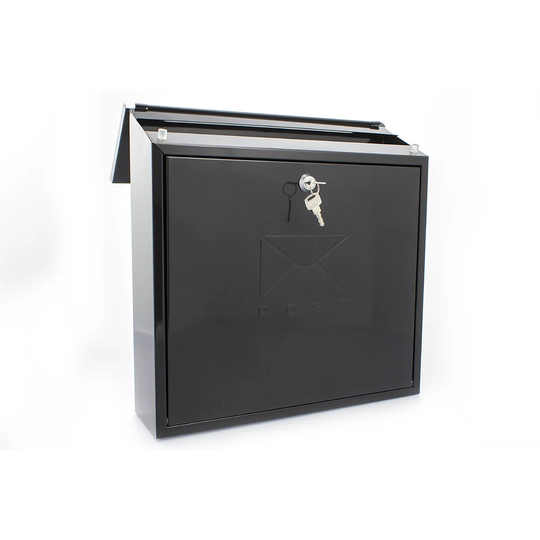 Contemporary Wall Mounted Reverse Mounting Galvanised Steel Lockable Weatherproof Post Box -36x36x11cm