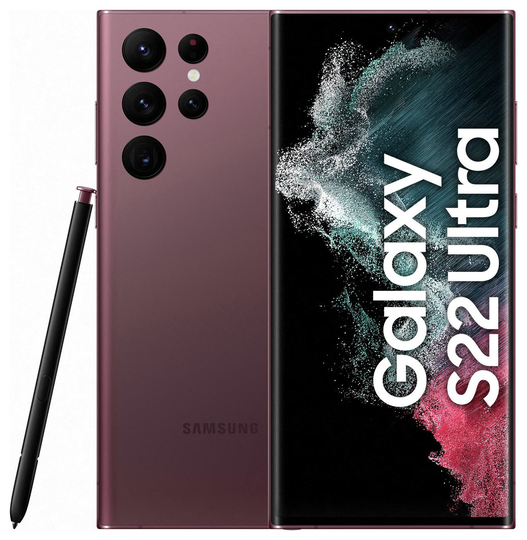 SIM Free Samsung S22 Ultra 5G 256GB Mobile Phone - Burgundy