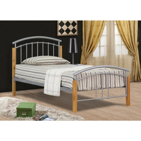 SleepOn Sienna Double Bed Frame Silver
