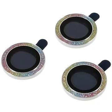 Rhinestone iPhone 14 Pro/14 Pro Max Camera Lens Protector - Colourful / Silver