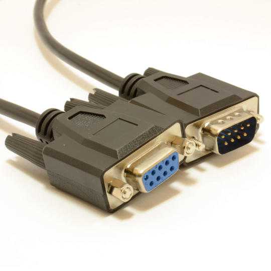 kenable Serial RS232 Extension Cable DB9M to F 9 pin Male to Female 2m BLACK