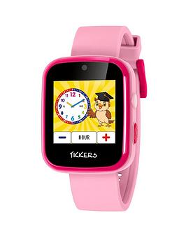 Tikkers Full Display Pink Silicone Strap Kids Smart Watch, One Colour