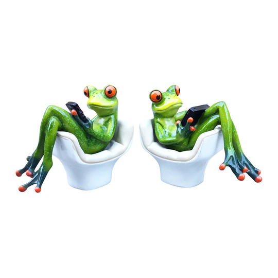 Cleve Set Of 2 Tablet And Phone Sofa Frogs Figurine