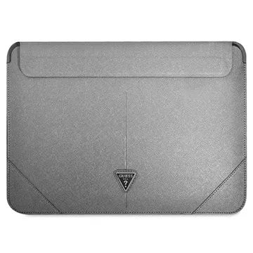 Guess Saffiano Triangle Logo Laptop Sleeve - 13-14 - Silver