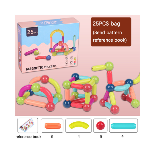 (25PCS) 12/64Pcs Kids Toys Magnetic Building Blocks Construction Xmas Gift