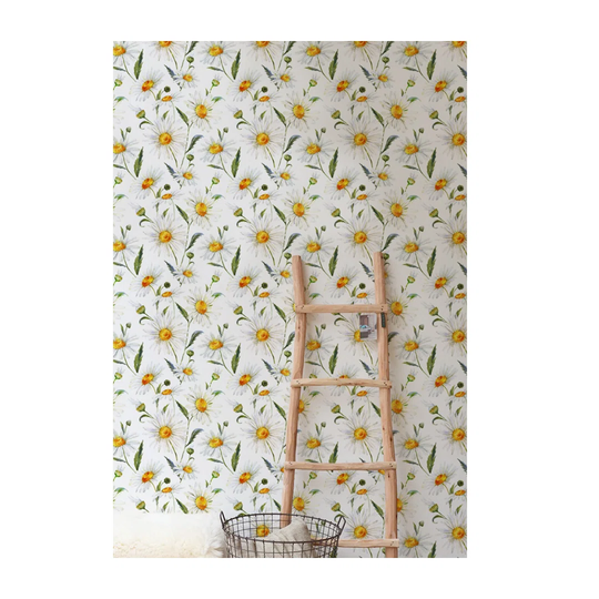 Jianu Gentle Chamomile Light Vintage Wallpaper