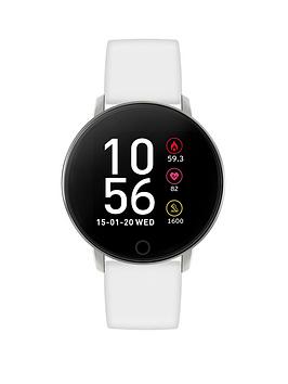 Reflex Active Series 5 Smart Watch with Heart Rate Monitor, Colour Touch Screen and White Silicone Strap, White, Women