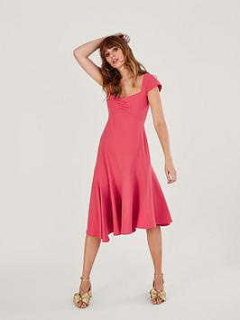 Monsoon Matilda Sustainable Asymmetric Dress - Pink, Pink, Size 8, Women