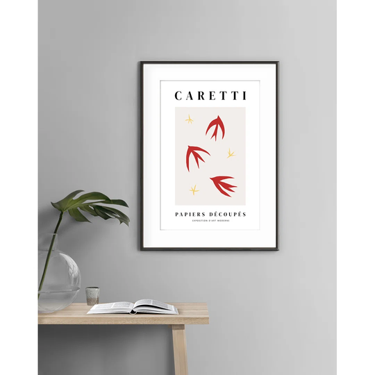 Hirondelles Rouges - Picture Frame Graphic Art Print on Paper