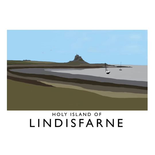 Holy Island of Lindisfarne - Graphic Art Print on Paper