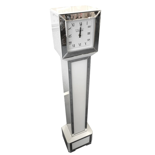Square Face Mirrored Glass 143cm Grandfather Clock