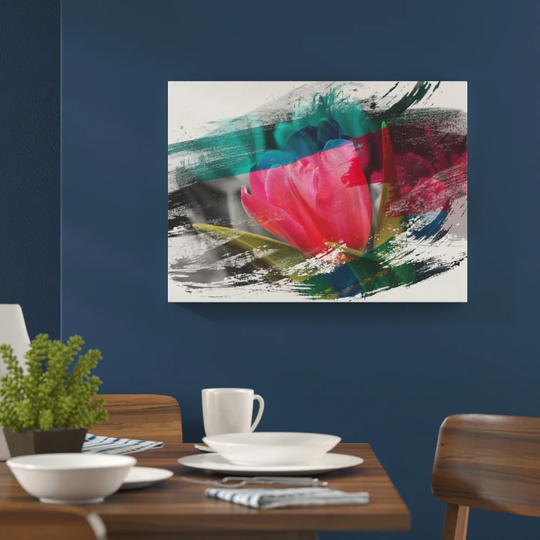 'Flower Pink Purple Tulip' Graphic Art Print Poster