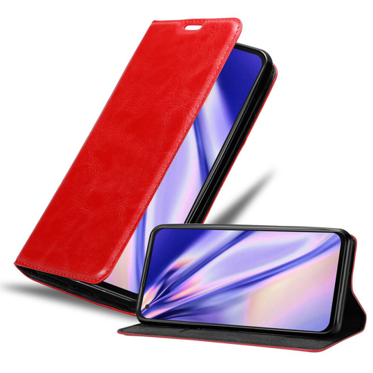 (Red) Cadorabo Case for Asus ZenFone 8 Cover Book Wallet Protection PU Leather Flip Magnetic Etui