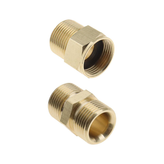 2x M22 15mm Male to M22 14mm Female/Male Adapter Brass for Pressure Washer Hose