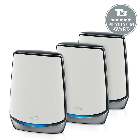 NETGEAR Orbi WiFi 6 Mesh System AX6000 ( RBK853) 1 Router with 2 Satellite Extenders