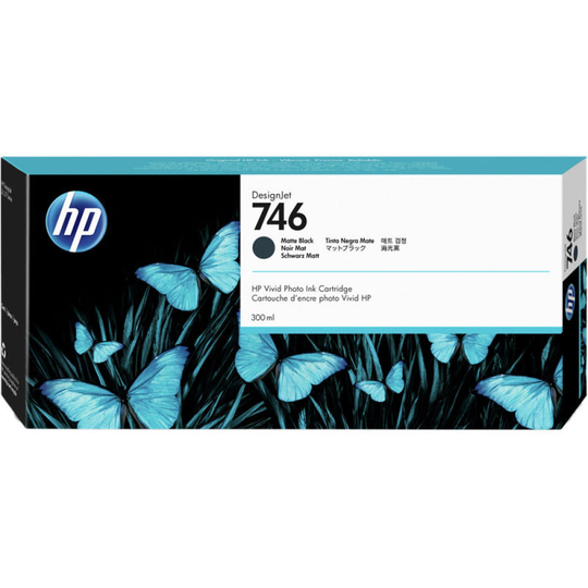 HP 746 Matte Black Original DesignjetInk Cartridge - Standard Yield 300ml - P2V83A