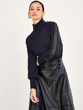 Monsoon Lace Insert Polo Jumper