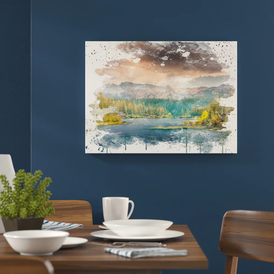 'Landscape Striking Forest and Mountains' Graphic Art Print Poster