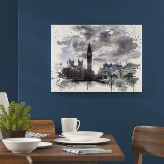 'Big Ben Houses of Parliament London' Graphic Art Print Poster