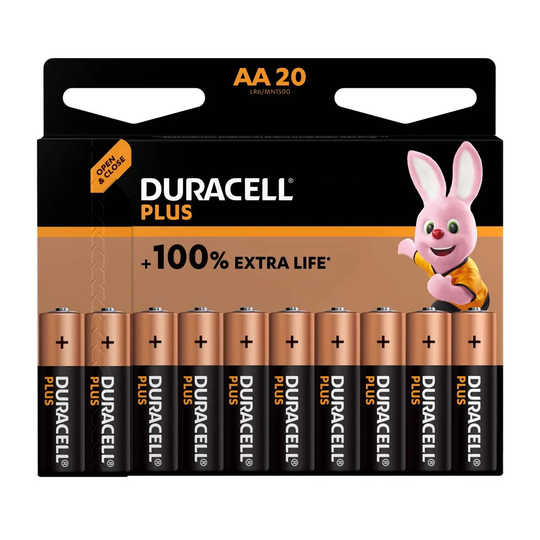 Duracell Plus AA Batteries - 20 Pack