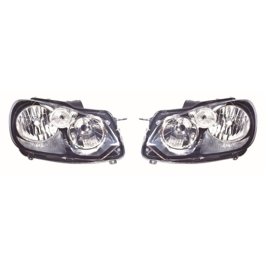 VW Golf Mk6 Hatchback 1/2009-6/2013 Black Headlights Headlamps 1 Pair O/S & N/S