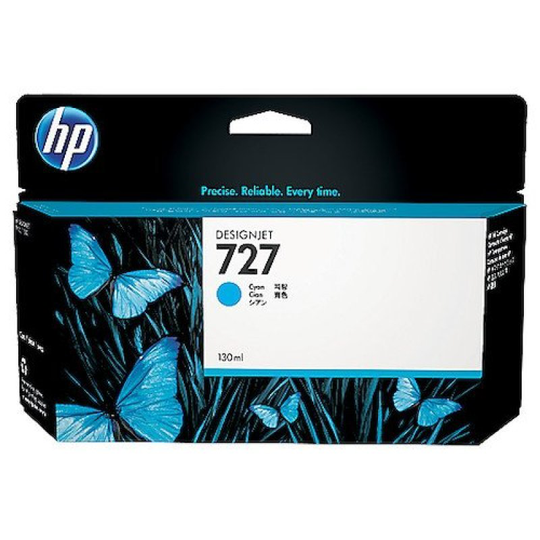 HP 727 Cyan Original Designjet Ink Cartridge - Standard Yield 130ml - B3P19A