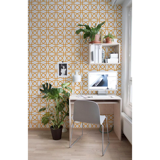 Jaysun Circles Orange Circle Geometric Wallpaper