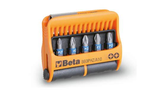 Beta Tools 860 PHZ/A10 10pc Bit Set (PH, PZ) with Magnetic Holder in Case