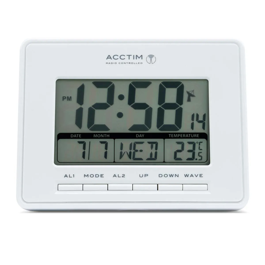 Acctim Infinity Lcd Alarm Clock - White