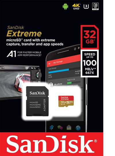 Sandisk 32gb Extreme Msdhc + Adpt A1