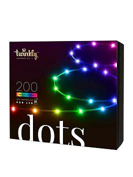 Twinkly 200L Rgb Dots Light, 10 Meter Long, Black Cable, Bt+Wifi, Gen Ii, Ip44