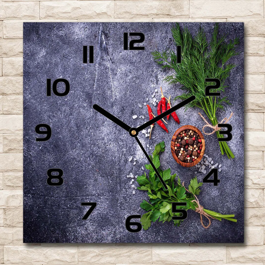 Herbs and Spices Silent Wall Clock
