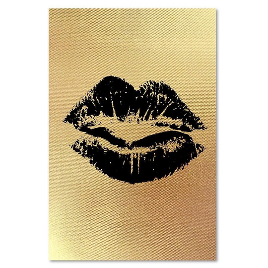 Canvas Print Mouth Lips Gold