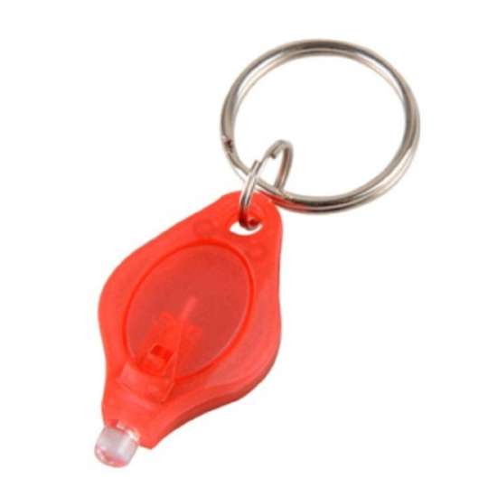 (Red) Mini Bright UV Blacklight Keychain Torch Flashlight - With Key Ring