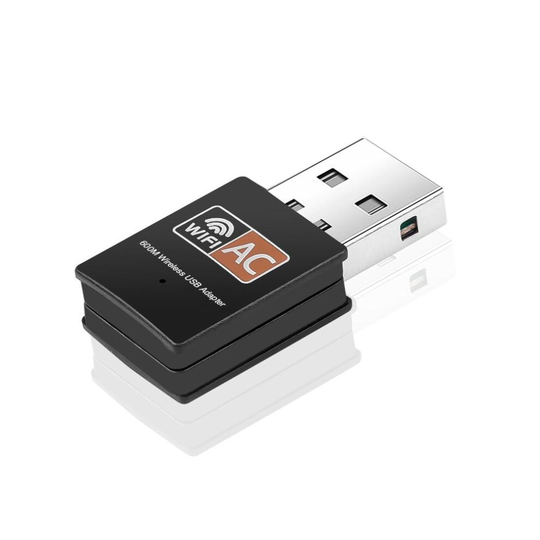 (BLACK) Wireless Usb Wifi Adapter 600mbps Wi Fi Dongle Pc Network Card Dual Band Wifi 5 Ghz Adapter Lan Usb Ethernet Receiver