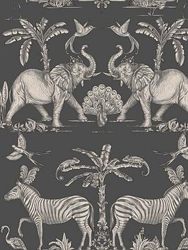 Sublime Colonial Charcoal / Pale Gold Wallpaper