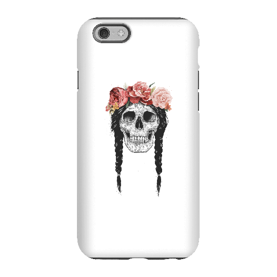 Balazs Solti Skull And Flowers Phone Case for iPhone and Android - iPhone 6S - Tough Case - Matte