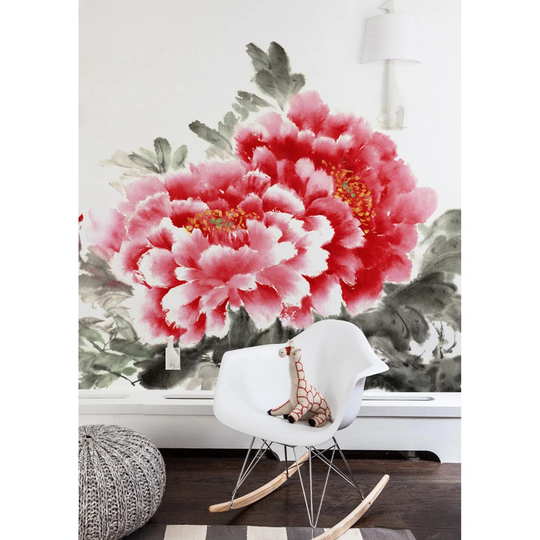 Walllpaper Roll 290X290cm Kitchen Livingroom Bedroom Mural Decoration Wallpaper Material With Print - Chinese Brushink Floral Roses Garden