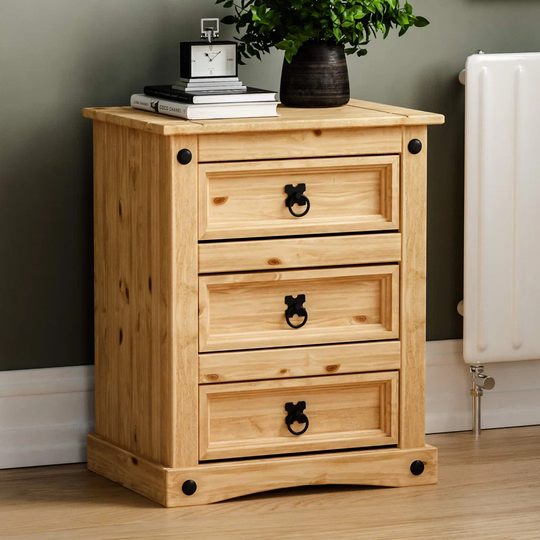 Cagle 3 Drawer Bedside Table