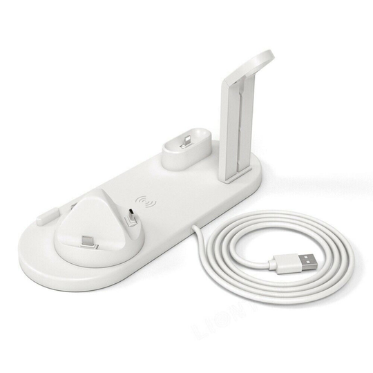 3-in-1 Wireless Charging Dock for QI Devices- USB Powered
