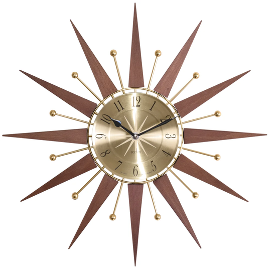 Wolcott 49cm Wood and Metal Spoke Wall Clock