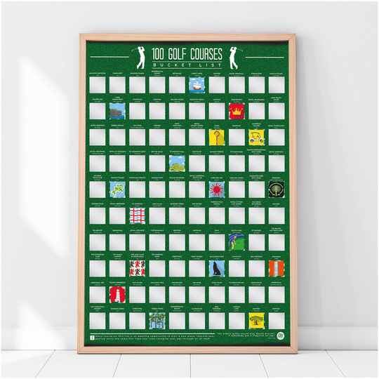 100 Golf Courses Bucket List Scratch Poster