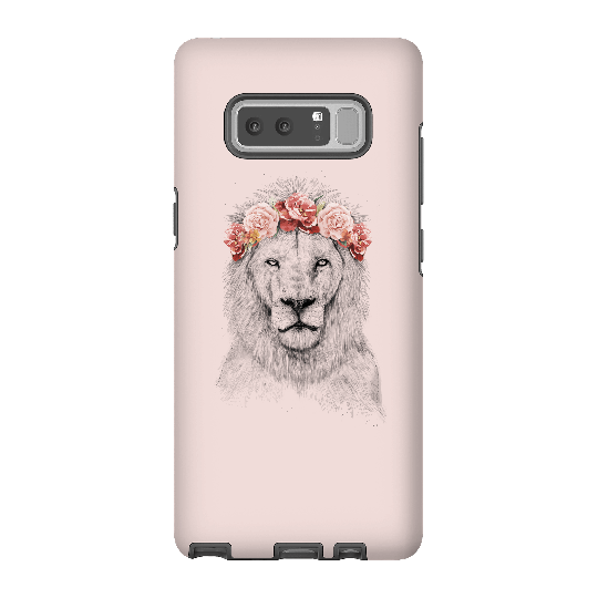 Balazs Solti Lion And Flowers Phone Case for iPhone and Android - Samsung Note 8 - Tough Case - Gloss
