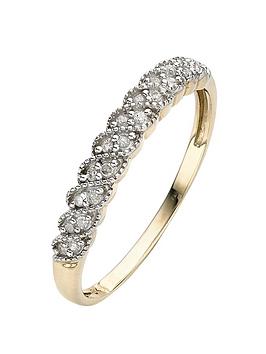 Love Diamond 9 Carat Yellow Gold 10Pt Diamond Eternity Ring