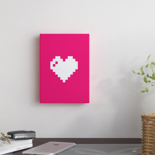Digi Heart by Brett Wilson - Wrapped Canvas Graphic Art Print